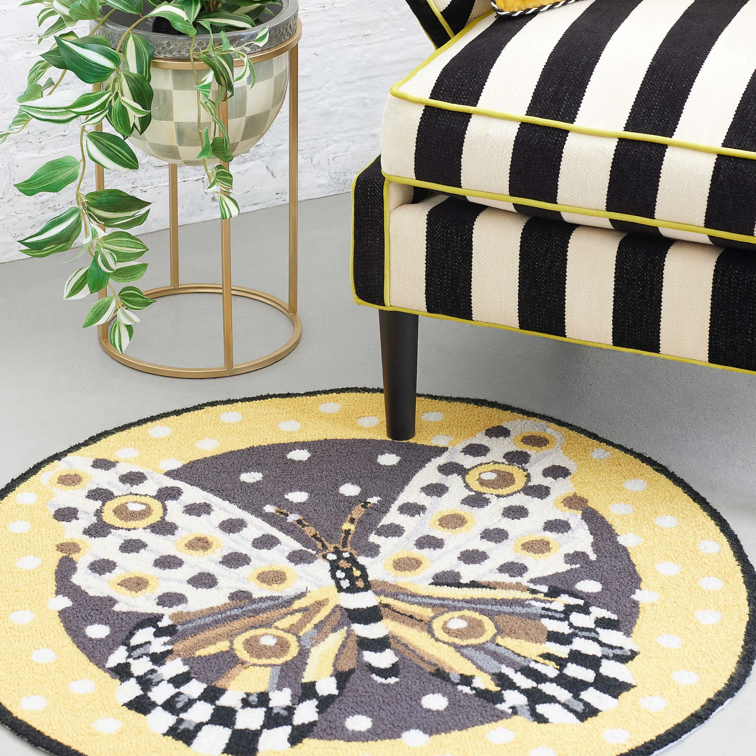 Spot On Butterfly Rug - 3' Round|MacKenzie-Childs Sale