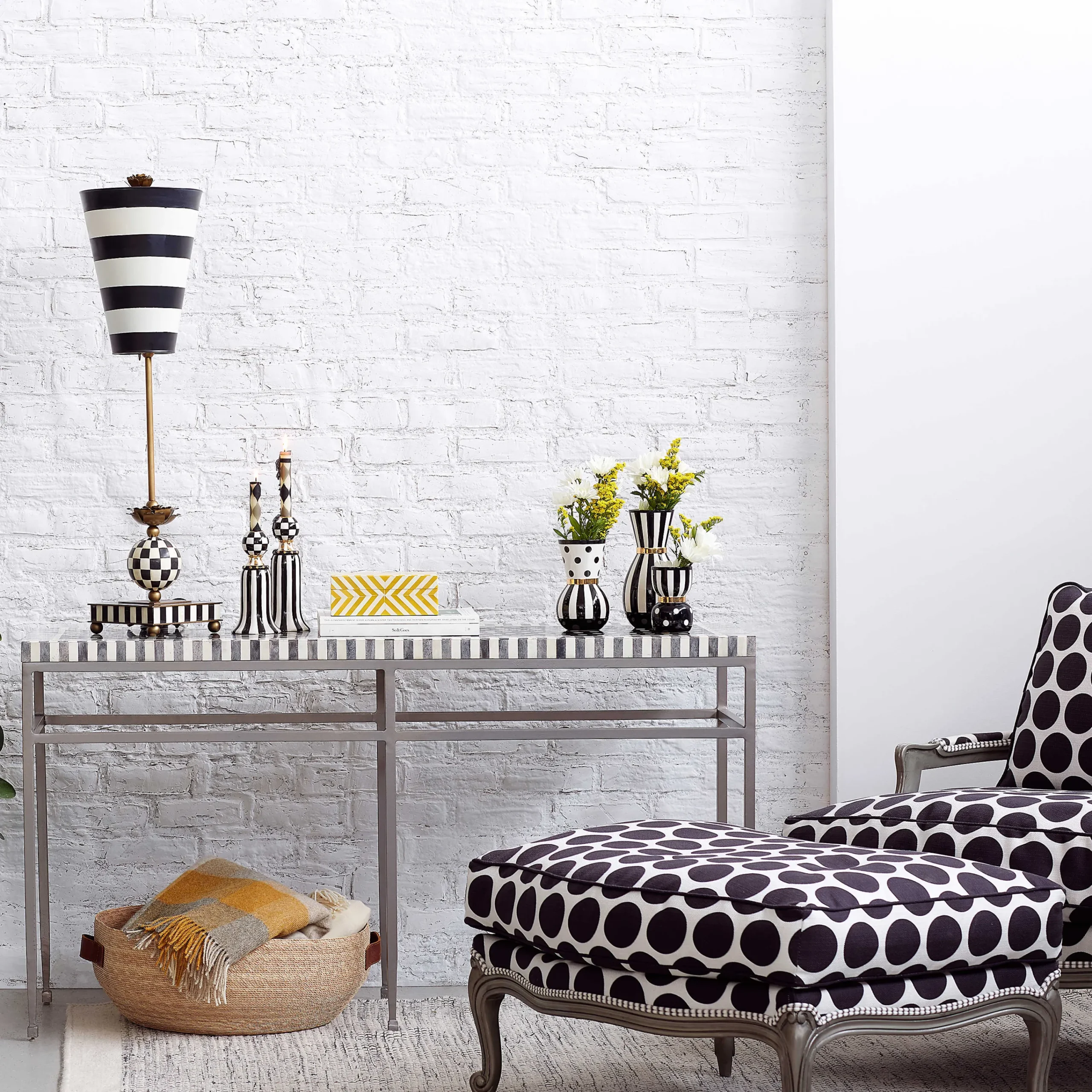 Spot On Ottoman - Black|MacKenzie-Childs Best
