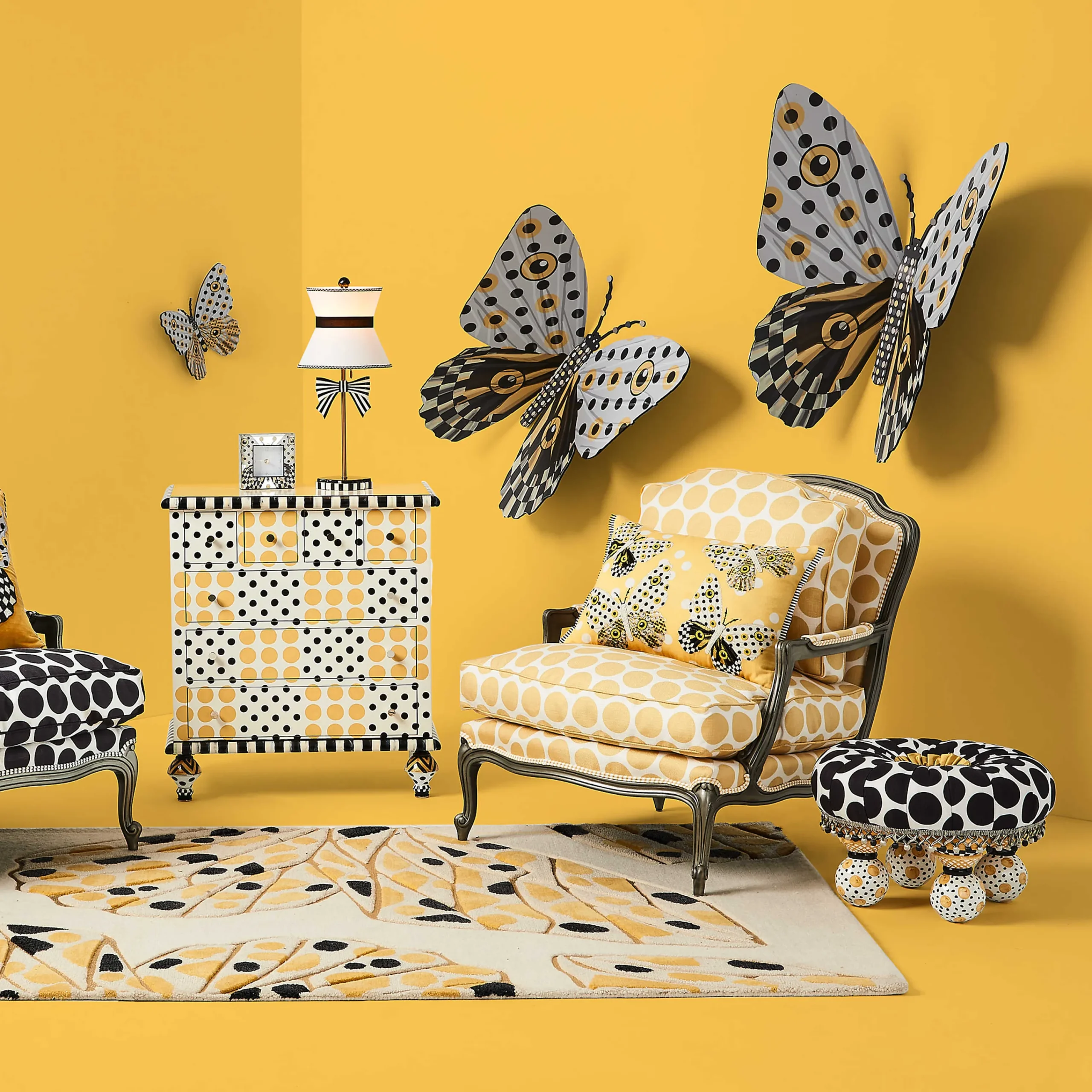 Spot On Tuffet - Black|MacKenzie-Childs Sale