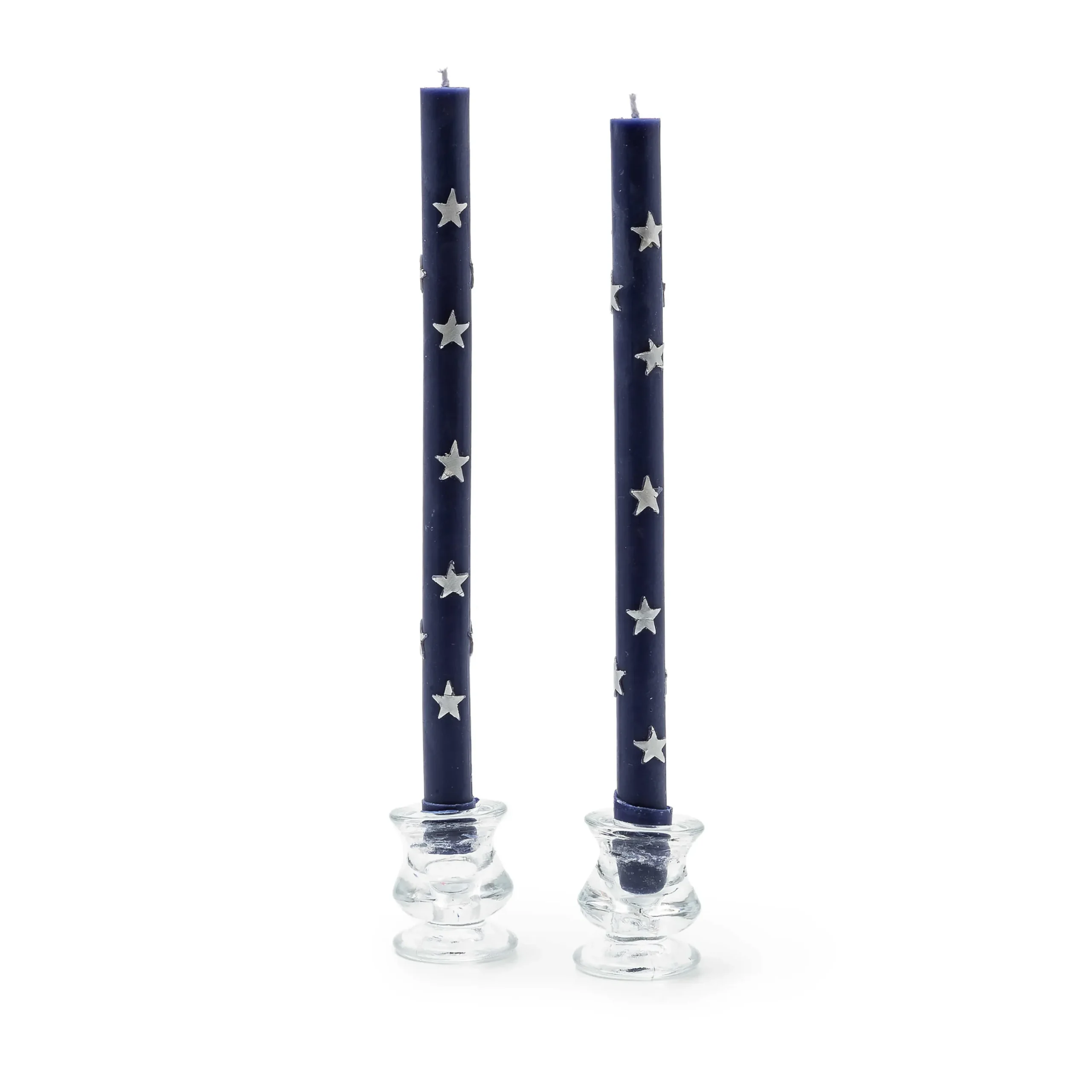 Star Dinner Candles - Navy & Pearl - Set Of 2|MacKenzie-Childs Clearance