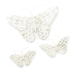 Sterling Check Butterfly Duo Wall Decor|MacKenzie-Childs New