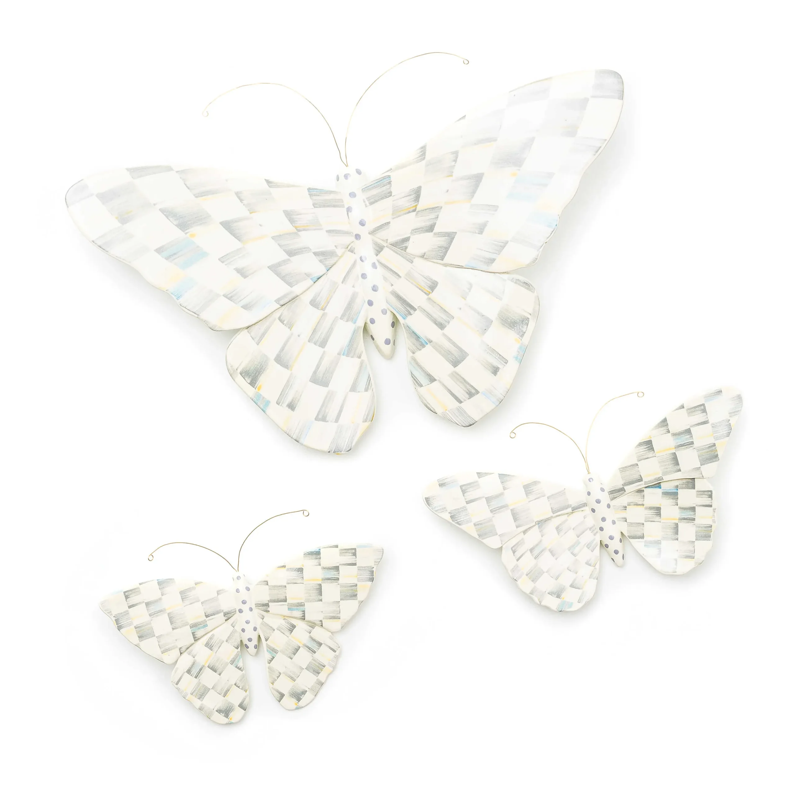 Sterling Check Butterfly Duo Wall Decor|MacKenzie-Childs New