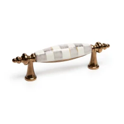 Sterling Check Drawer Pull - Brass|MacKenzie-Childs Sale