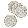 Sterling Check Enamel Appetizer Plates - Set Of 4|MacKenzie-Childs Best
