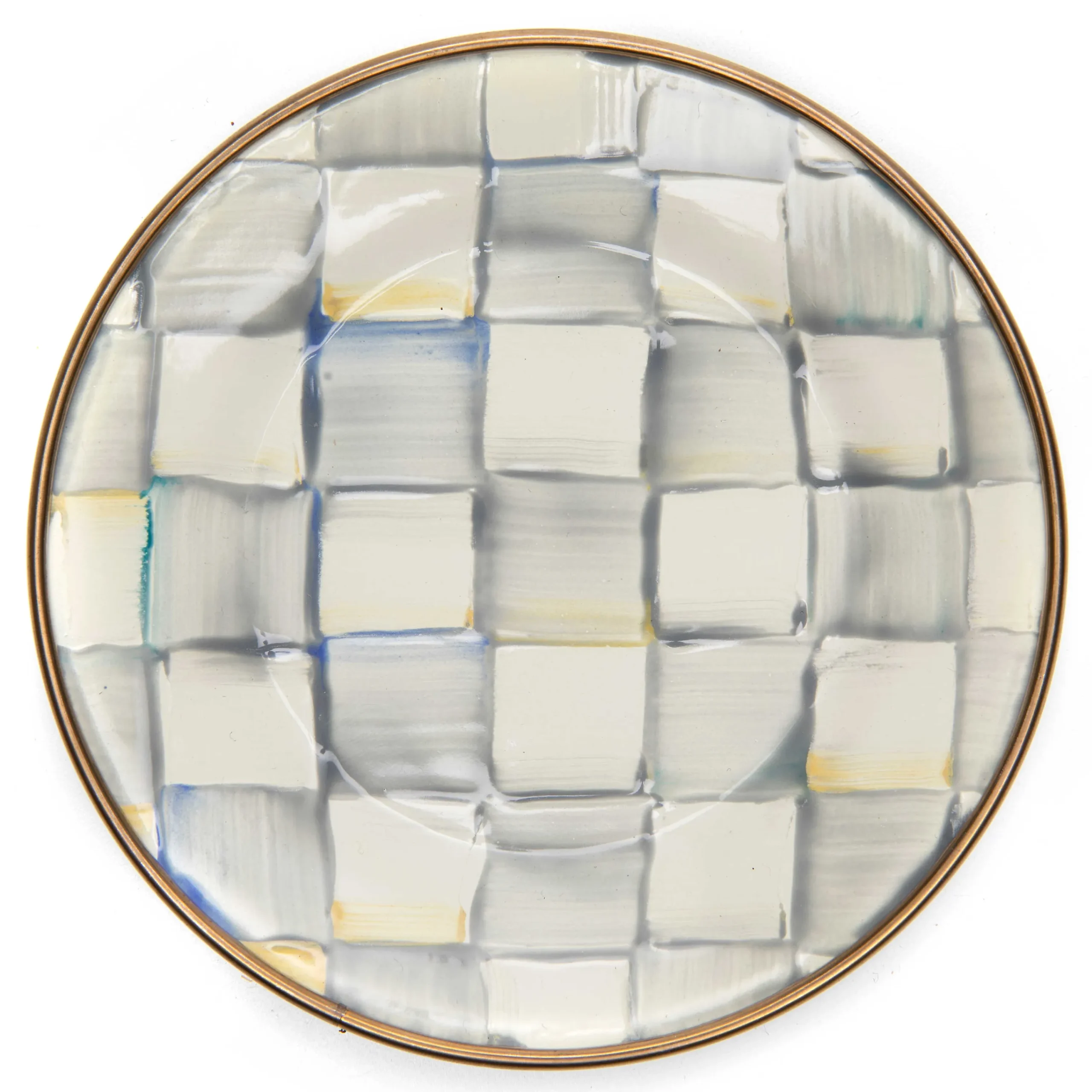 Sterling Check Enamel Appetizer Plates - Set Of 4|MacKenzie-Childs Best