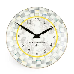 Sterling Check Enamel Clock|MacKenzie-Childs