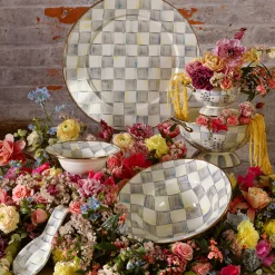 Sterling Check Enamel Colander - Small|MacKenzie-Childs Hot