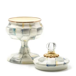 Sterling Check Enamel Curiosity Pot|MacKenzie-Childs New