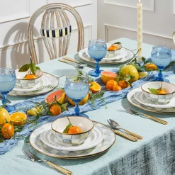 Sterling Check Enamel Dinner Plate|MacKenzie-Childs Sale
