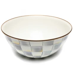 Sterling Check Enamel Everyday Bowl - Large|MacKenzie-Childs Outlet