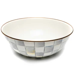 Sterling Check Enamel Everyday Bowl - Extra Large|MacKenzie-Childs Online