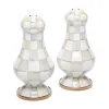 Sterling Check Enamel Large Salt & Pepper Shakers|MacKenzie-Childs Hot