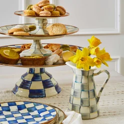 Sterling Check Enamel Practical Pitcher - Small|MacKenzie-Childs Discount