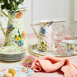 Sterling Check Enamel Round Tray|MacKenzie-Childs Discount