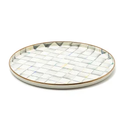 Sterling Check Enamel Round Tray|MacKenzie-Childs Discount