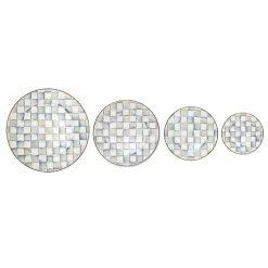 Sterling Check Enamel Salad/Dessert Plate|MacKenzie-Childs