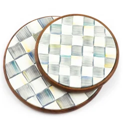 Sterling Check Enamel Trivet|MacKenzie-Childs Online