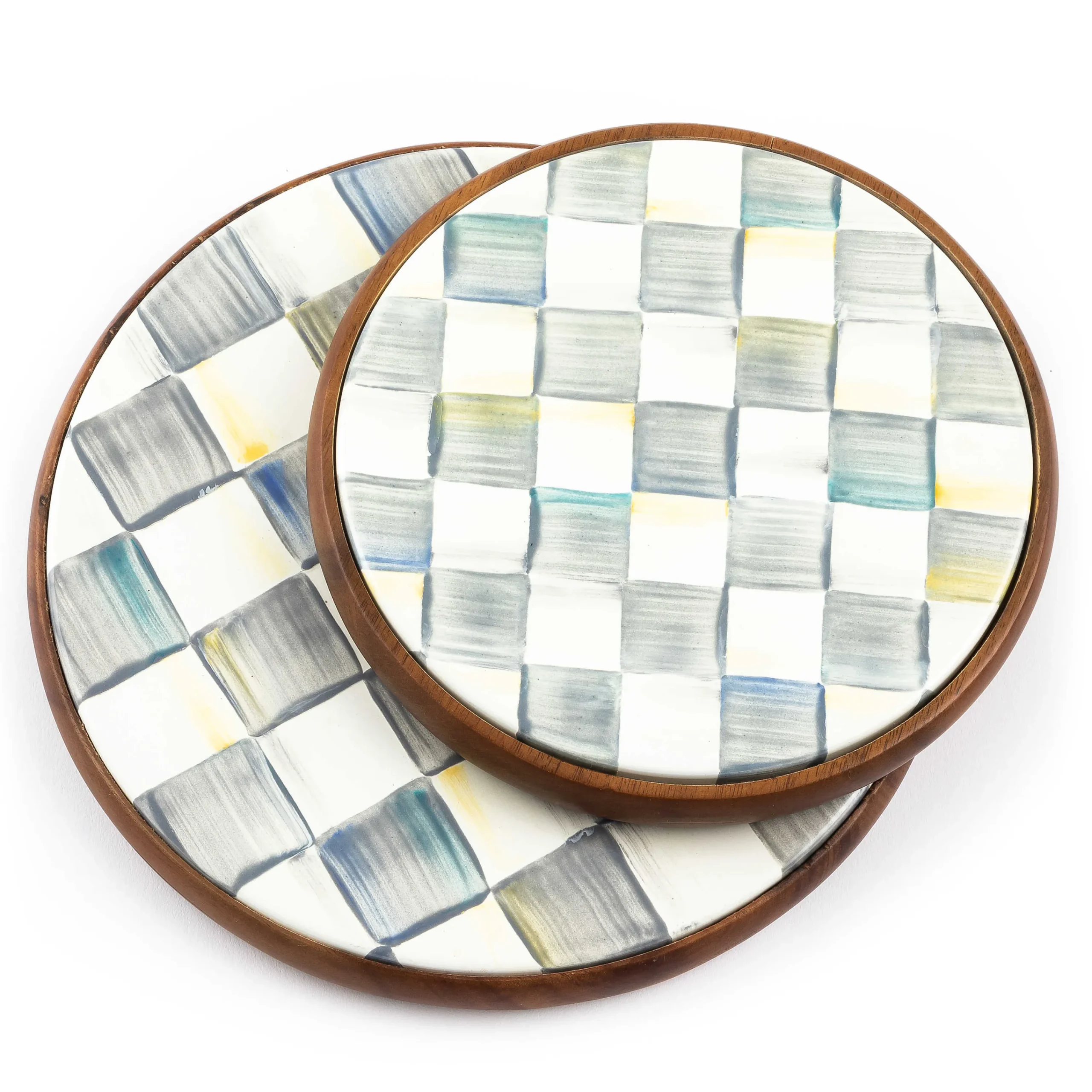 Sterling Check Enamel Trivet|MacKenzie-Childs Online