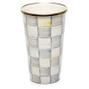Sterling Check Enamel Tumbler - 20 Ounce|MacKenzie-Childs New