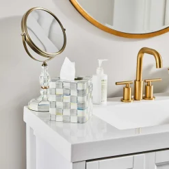 Sterling Check Enamel Vanity Mirror|MacKenzie-Childs Clearance