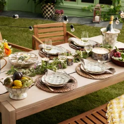 Sterling Check Enamel Wine Cooler|MacKenzie-Childs Outlet