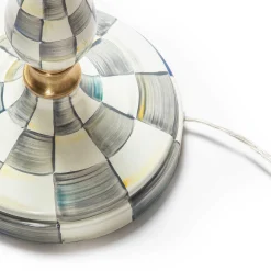 Sterling Check Enamelware Reading Floor Lamp|MacKenzie-Childs Clearance