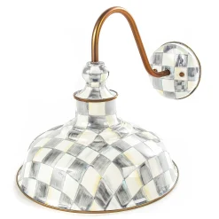 Sterling Check Enamelware Barn Sconce|MacKenzie-Childs Best