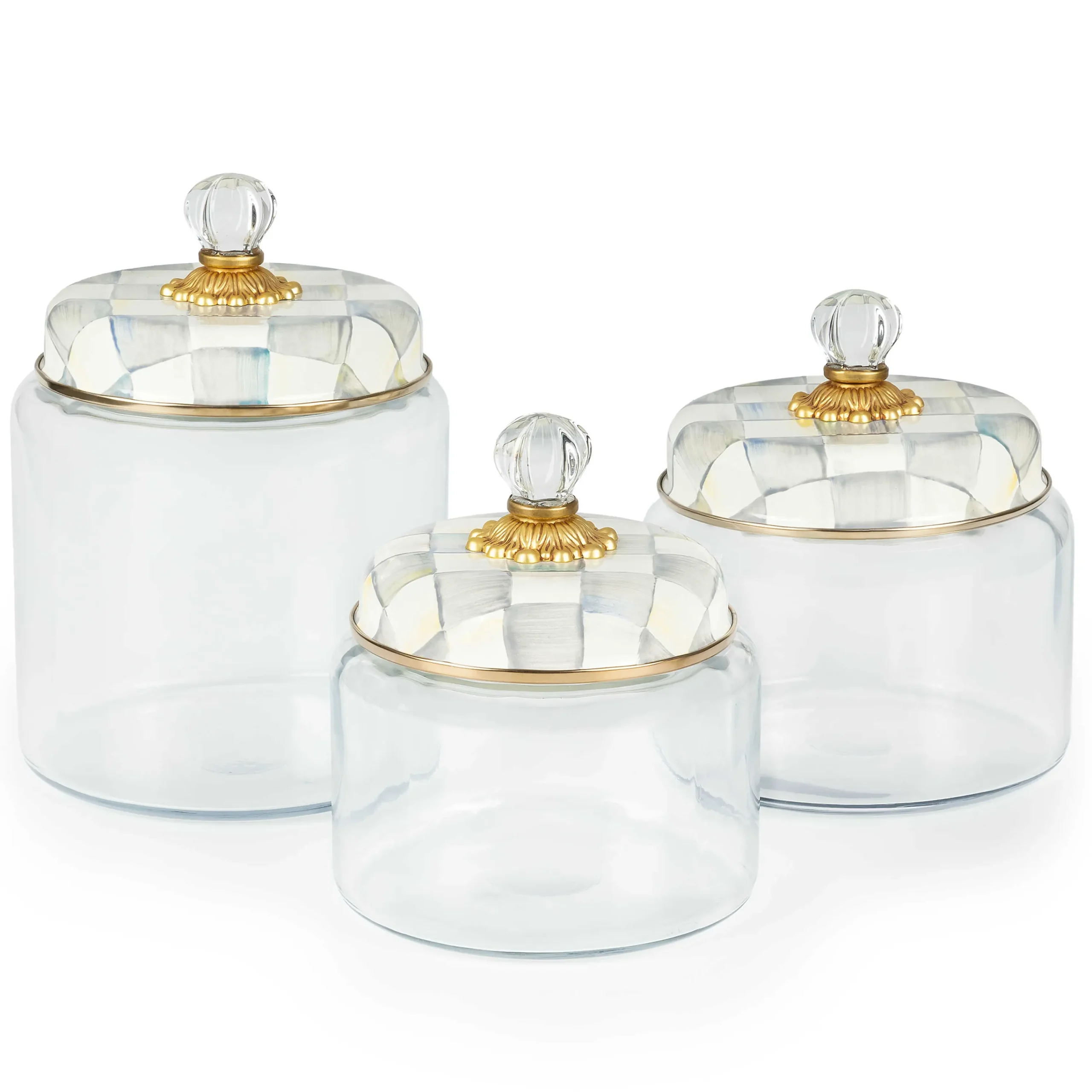 Sterling Check Kitchen Canister - Small|MacKenzie-Childs Discount