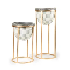 Sterling Check Plant Stand - Short|MacKenzie-Childs New