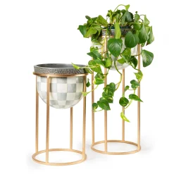 Sterling Check Plant Stand - Short|MacKenzie-Childs New