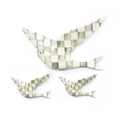 Sterling Check Swallowtail Duo Wall Decor|MacKenzie-Childs Outlet