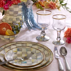 Sterling Check Wine Glass|MacKenzie-Childs Sale