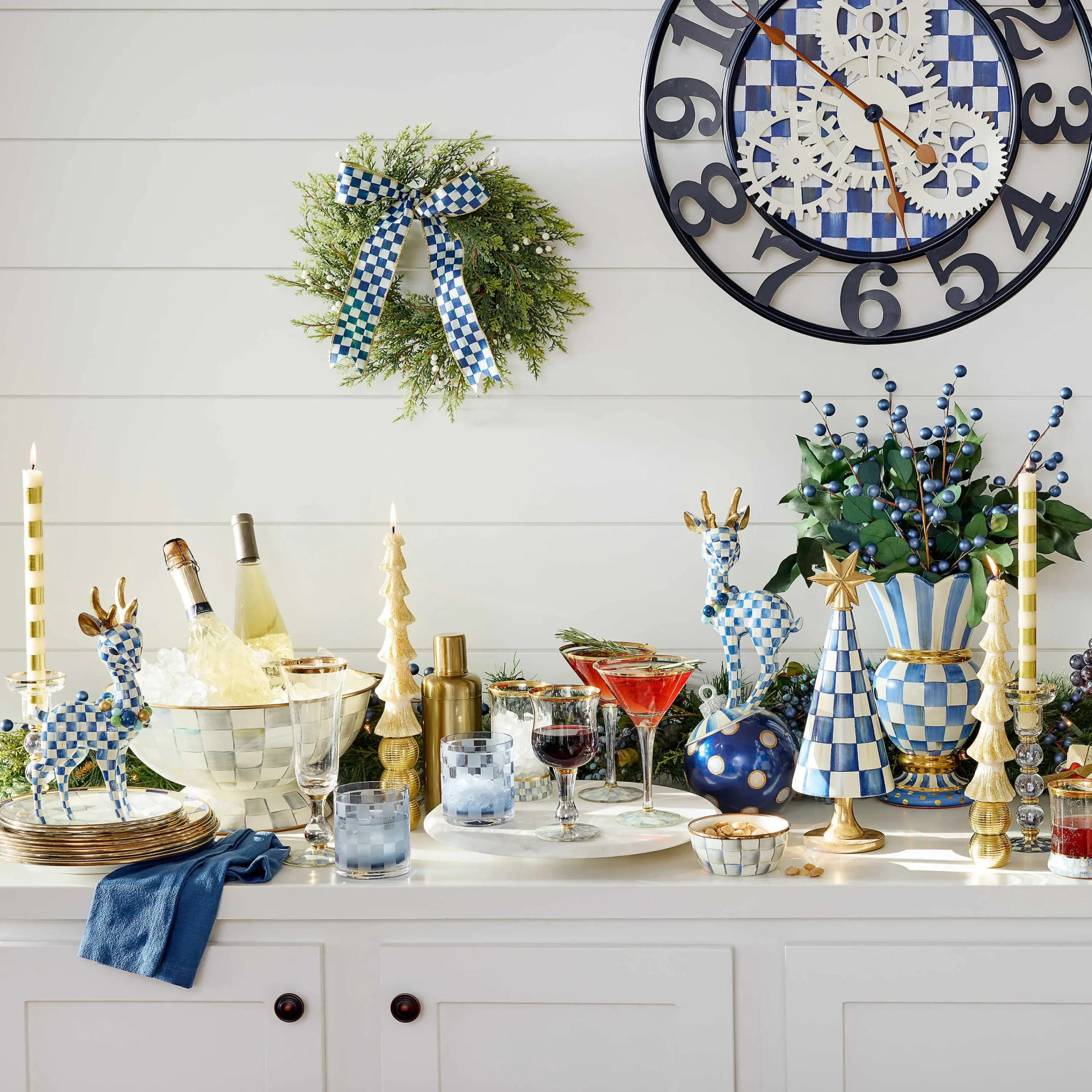 Sterling Check Wine Glass|MacKenzie-Childs Sale