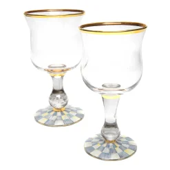 Sterling Check Wine Glass|MacKenzie-Childs Sale