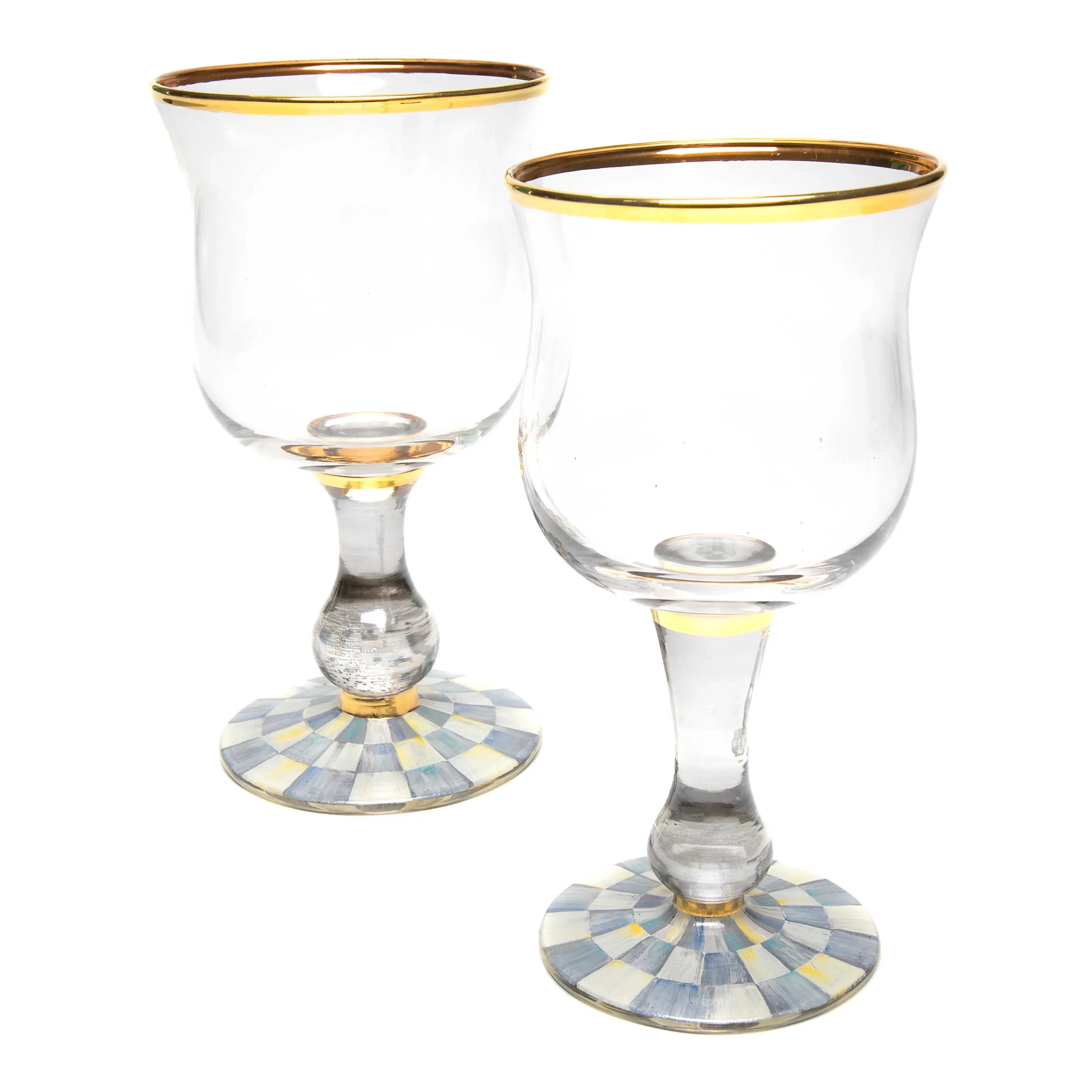 Sterling Check Wine Glass|MacKenzie-Childs Sale