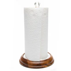Sterling Check Wood Paper Towel Holder|MacKenzie-Childs Clearance