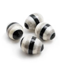 Sterling Stripe Eggs - Set Of 4|MacKenzie-Childs