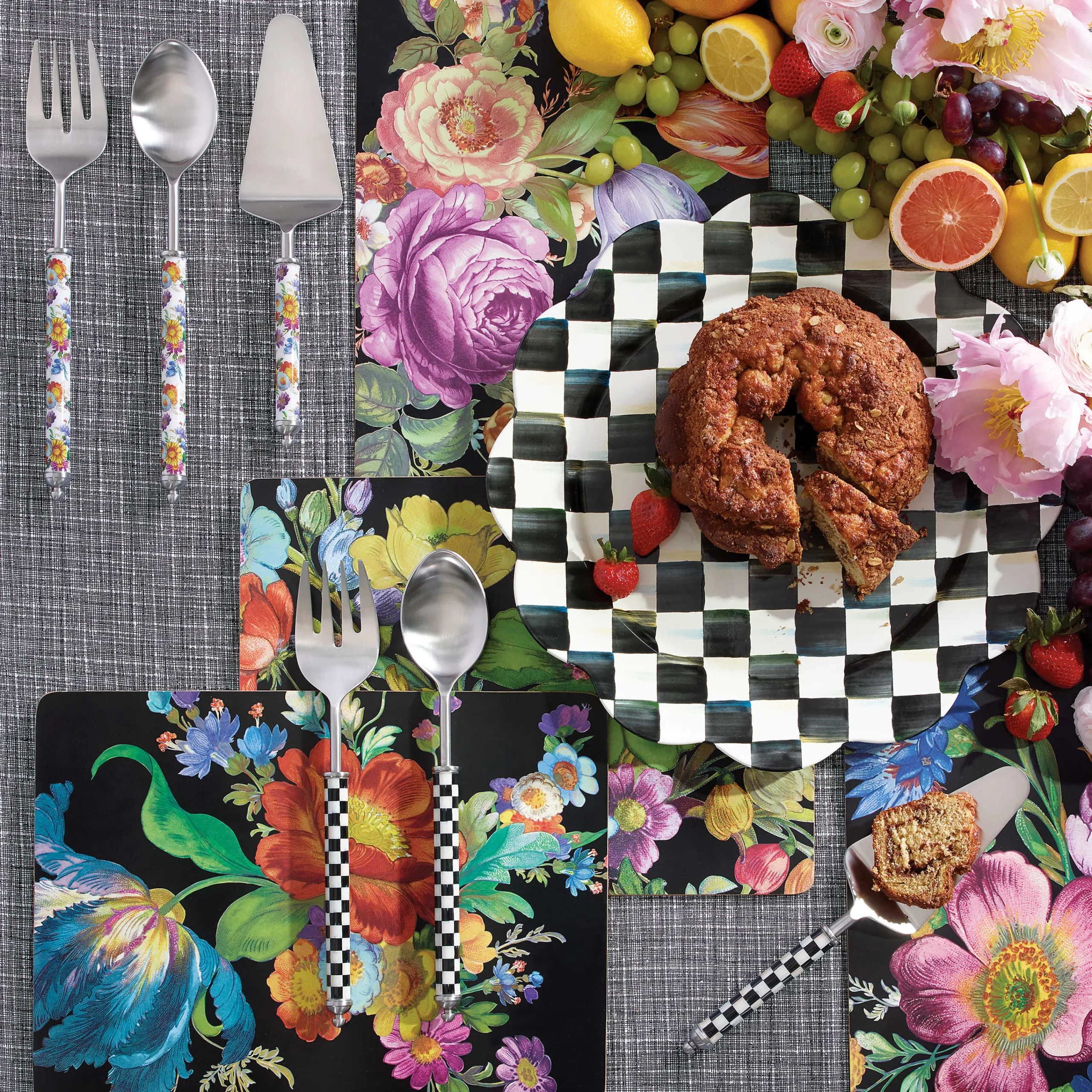 Supper Club Pie Server - Courtly Check|MacKenzie-Childs Clearance