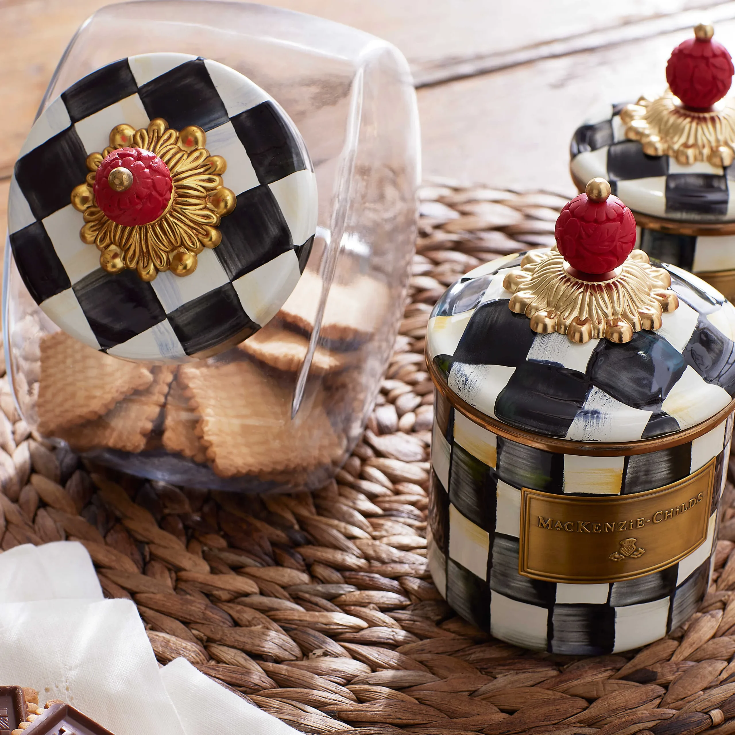Sweets Jar With Courtly Check Enamel Lid|MacKenzie-Childs Sale