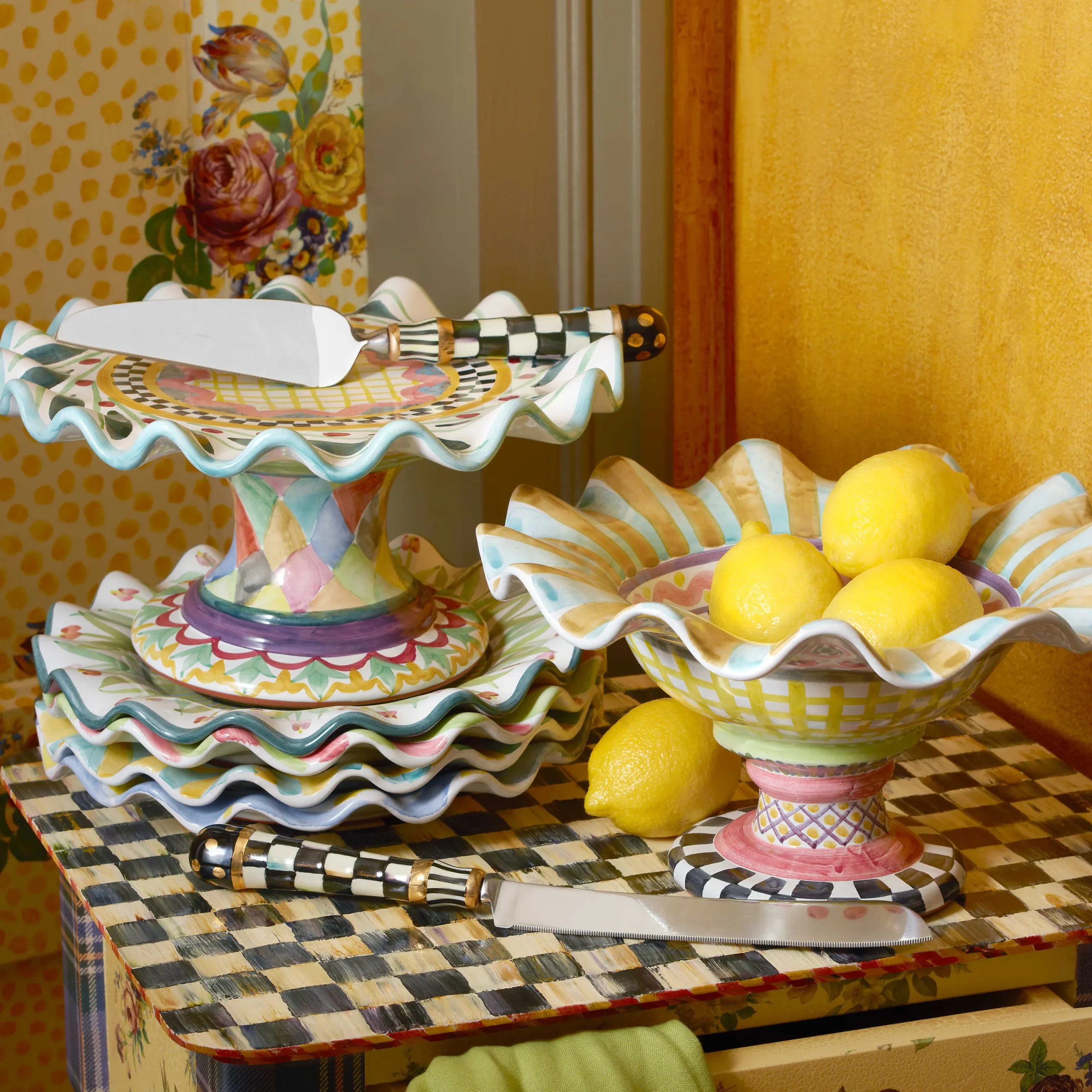 Taylor Fluted Cake Stand - Odd Fellows|MacKenzie-Childs Online