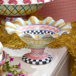 Taylor Fluted Rim Compote - Odd Fellows|MacKenzie-Childs Discount