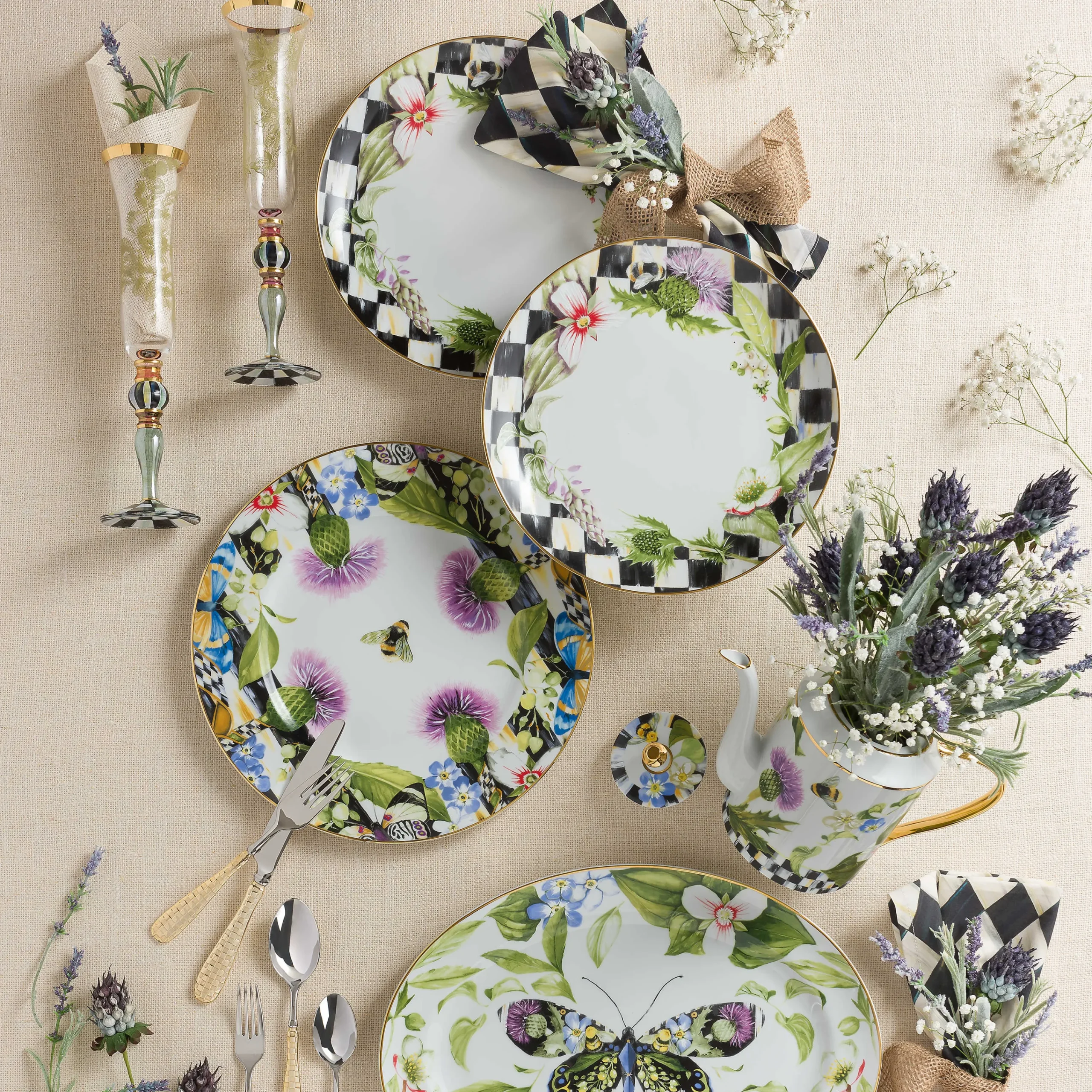 Thistle & Bee Charger|MacKenzie-Childs Discount