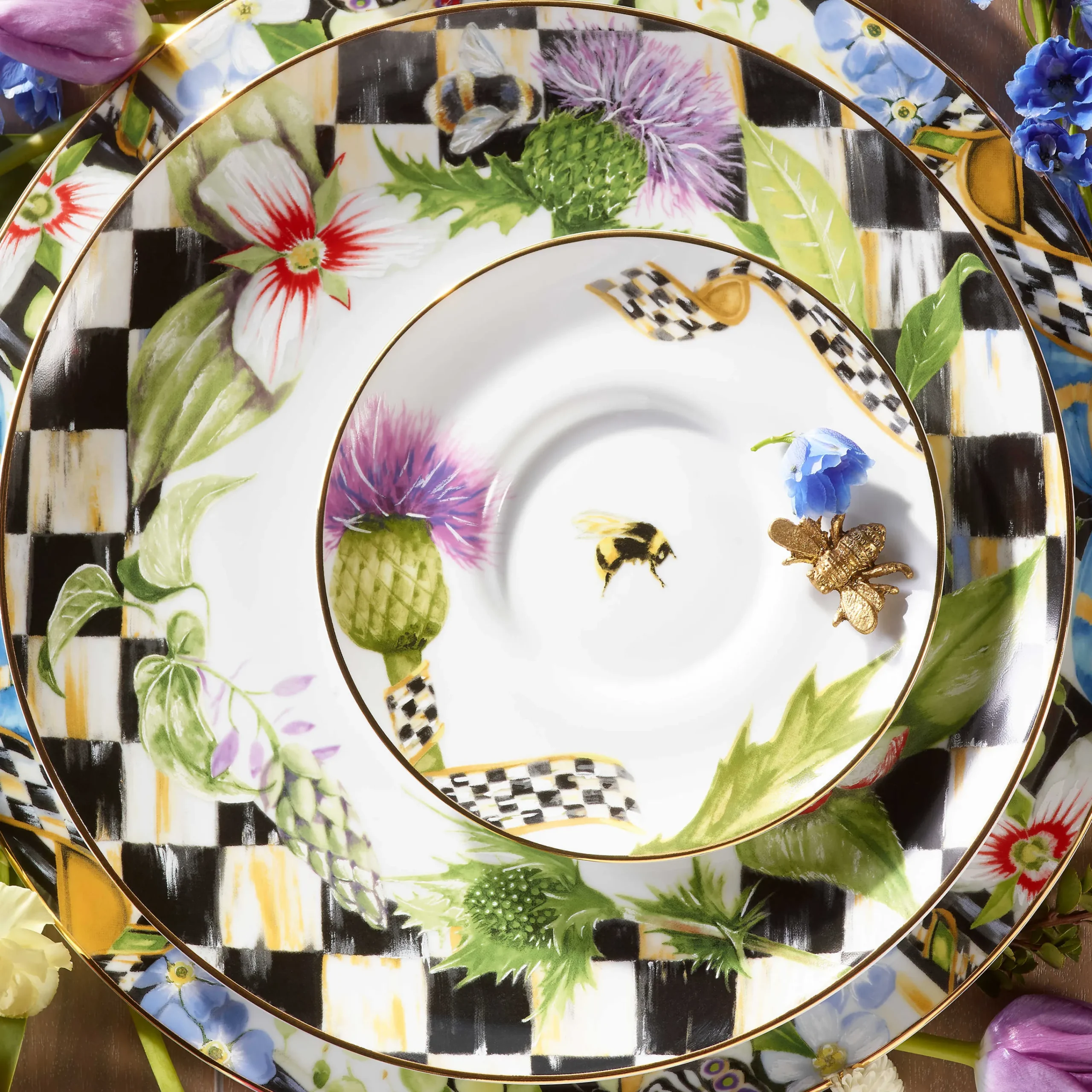 Thistle & Bee Dinner Plate - Garland|MacKenzie-Childs Outlet