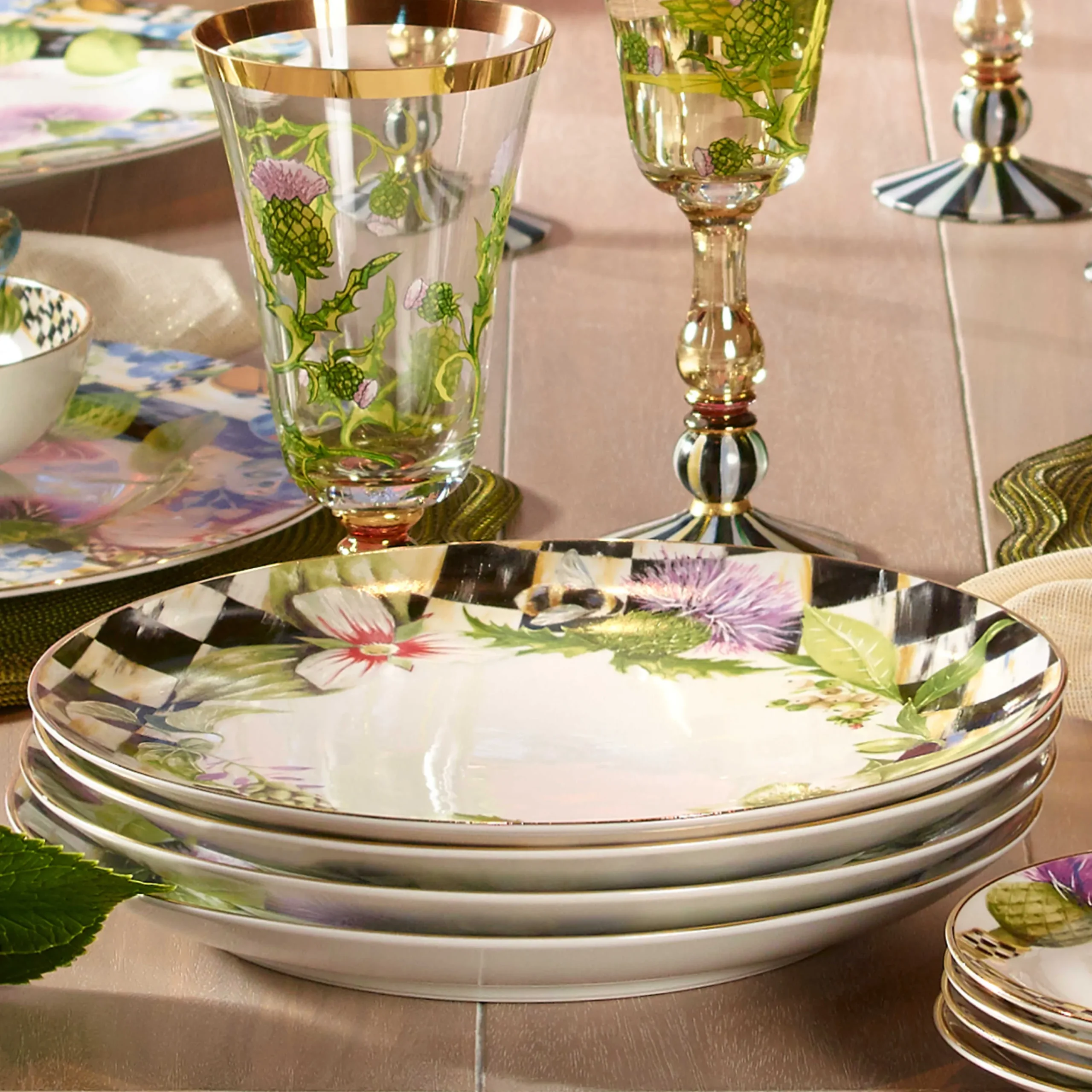 Thistle & Bee Dinner Plate - Garland|MacKenzie-Childs Outlet