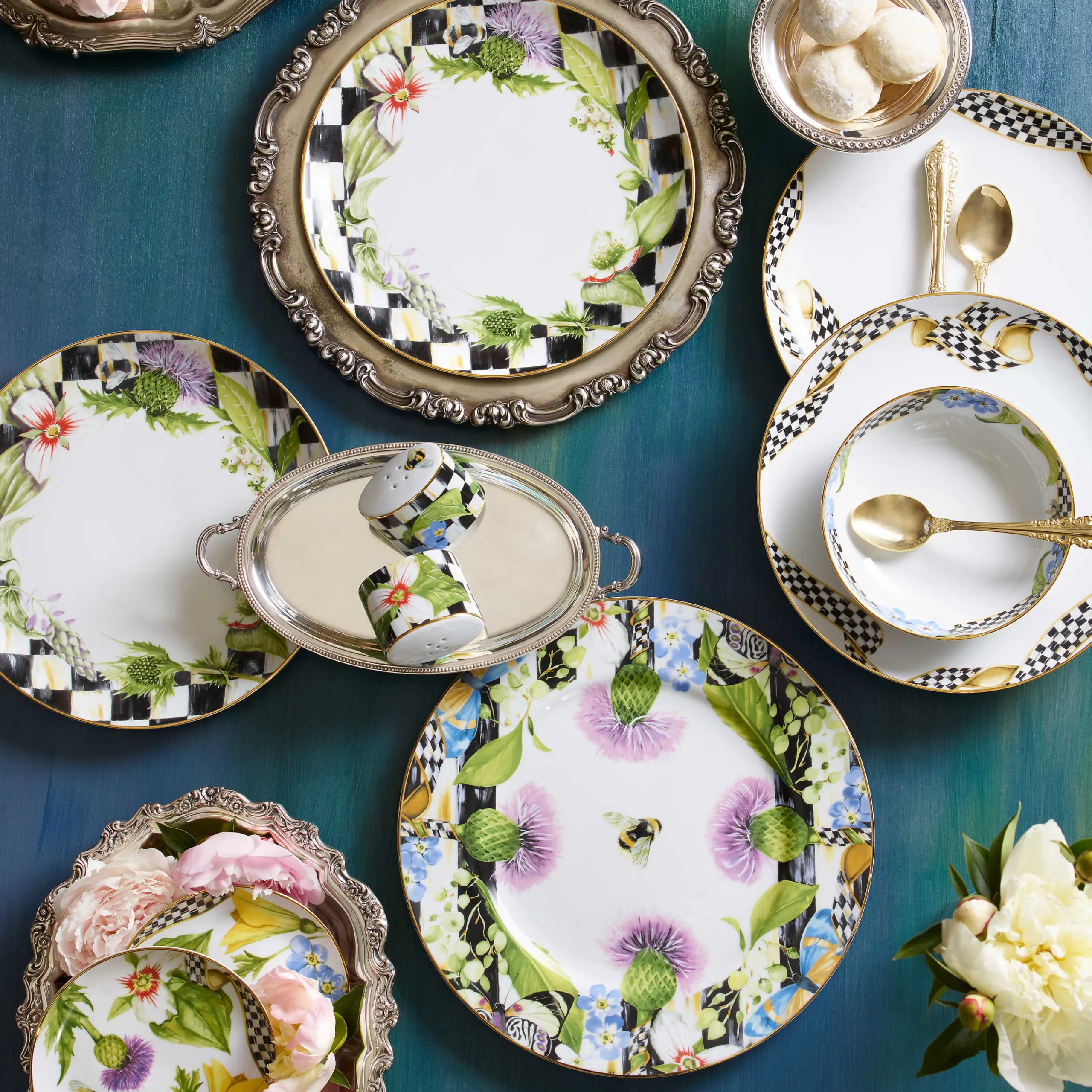 Thistle & Bee Dinner Plate - Ribbon|MacKenzie-Childs Online