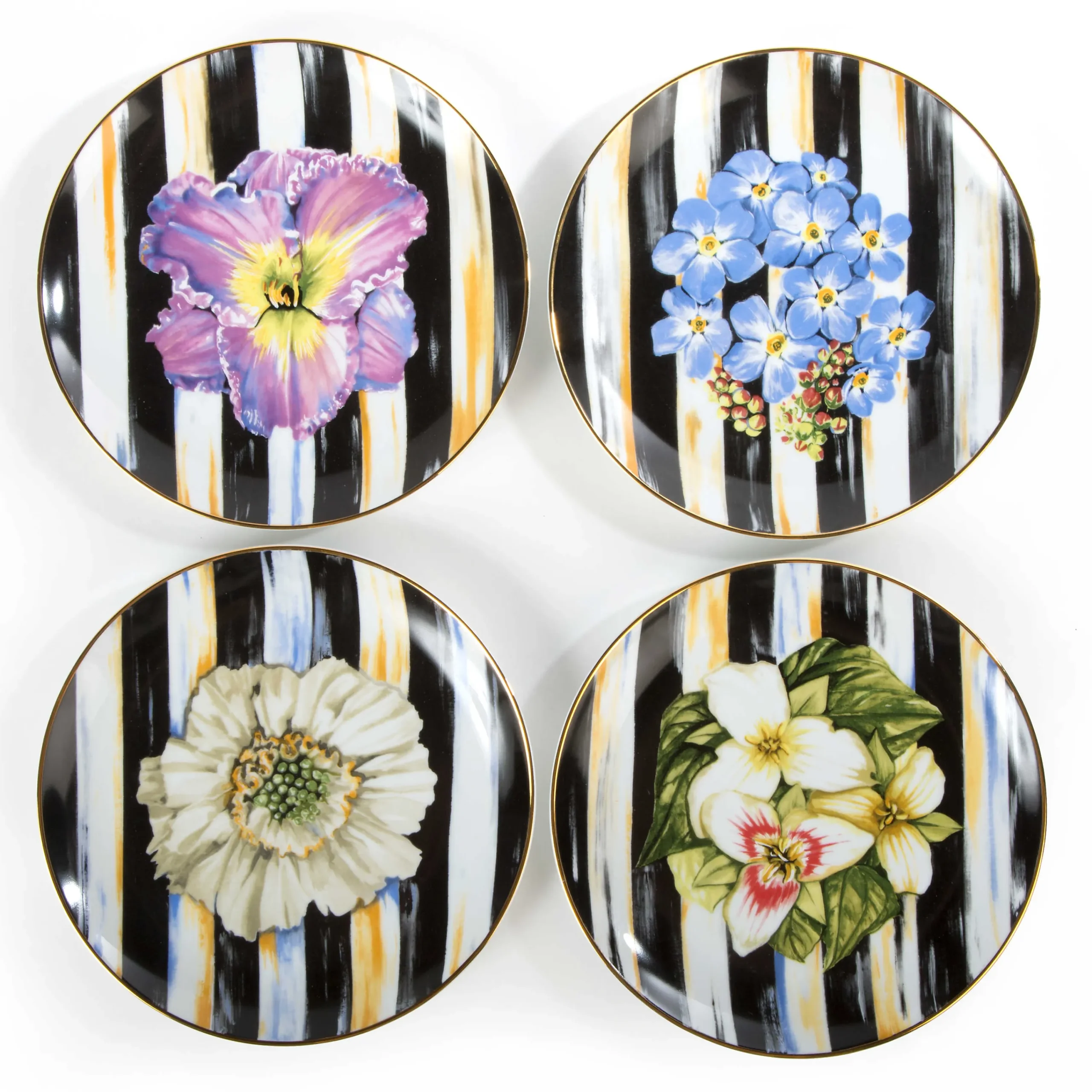 Thistle & Bee Salad Plate - Forget-Me-Not|MacKenzie-Childs