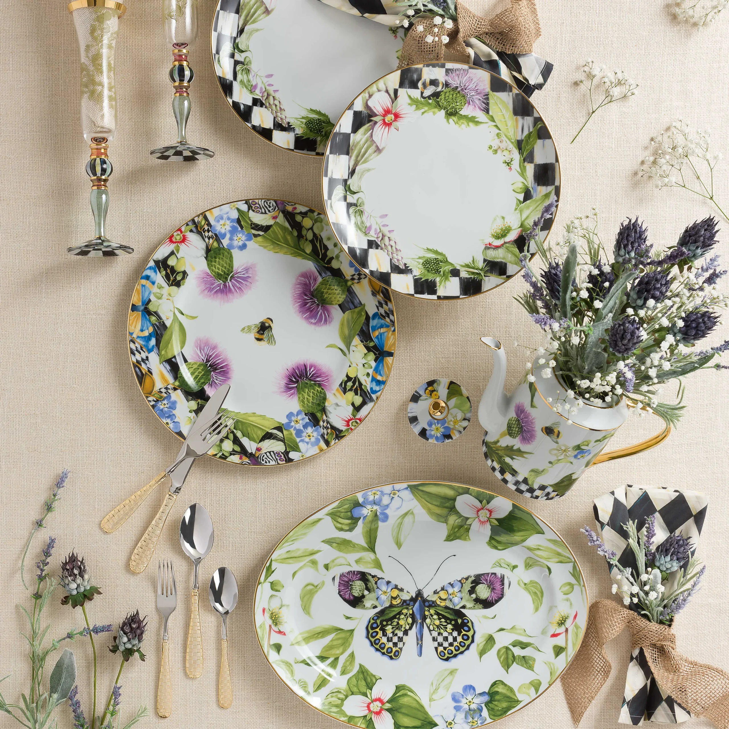 Thistle & Bee Serving Platter|MacKenzie-Childs Online
