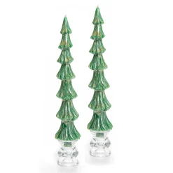 Tree Dinner Candles - Green - Set Of 2|MacKenzie-Childs Sale