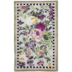 Tudor Rose Rug - 3' X 5' - Silver Fern|MacKenzie-Childs Best