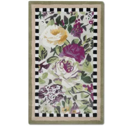 Tudor Rose Rug - 2'3" X 3'9" - Silver Fern|MacKenzie-Childs New